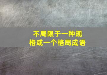 不局限于一种规格或一个格局成语