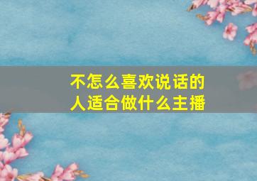 不怎么喜欢说话的人适合做什么主播