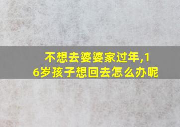 不想去婆婆家过年,16岁孩子想回去怎么办呢