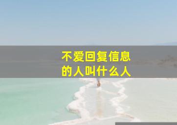 不爱回复信息的人叫什么人