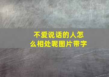 不爱说话的人怎么相处呢图片带字