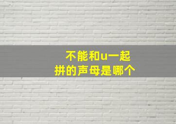 不能和u一起拼的声母是哪个