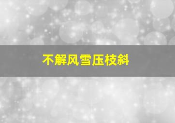 不解风雪压枝斜