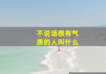 不说话很有气质的人叫什么