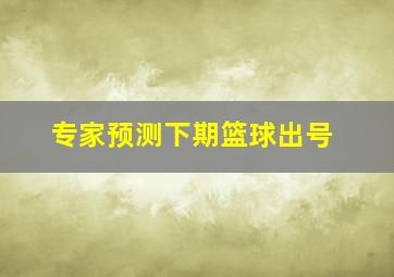 专家预测下期篮球出号