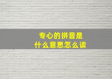 专心的拼音是什么意思怎么读