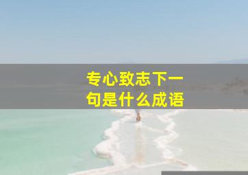 专心致志下一句是什么成语