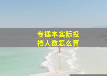 专插本实际投档人数怎么算