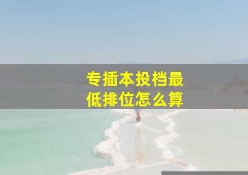 专插本投档最低排位怎么算