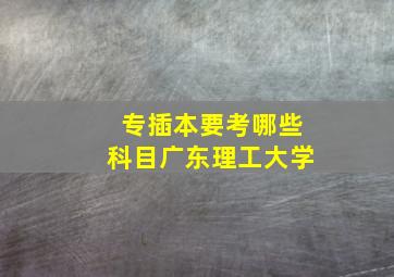 专插本要考哪些科目广东理工大学