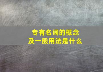 专有名词的概念及一般用法是什么