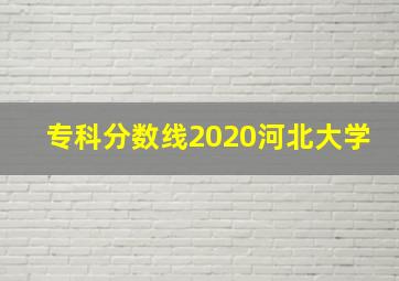 专科分数线2020河北大学