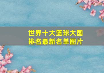 世界十大篮球大国排名最新名单图片