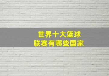 世界十大篮球联赛有哪些国家