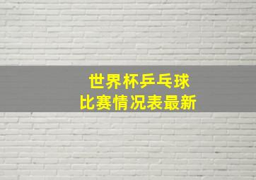 世界杯乒乓球比赛情况表最新