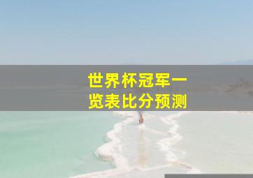 世界杯冠军一览表比分预测