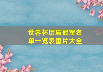 世界杯历届冠军名单一览表图片大全