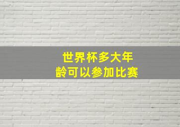 世界杯多大年龄可以参加比赛