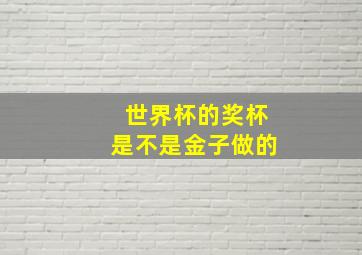 世界杯的奖杯是不是金子做的