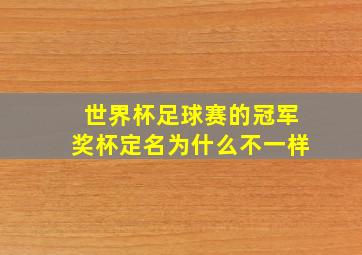 世界杯足球赛的冠军奖杯定名为什么不一样