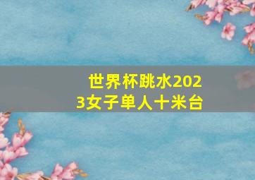 世界杯跳水2023女子单人十米台