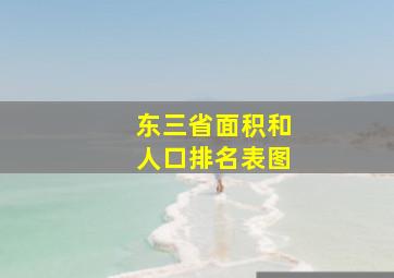 东三省面积和人口排名表图