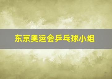 东京奥运会乒乓球小组