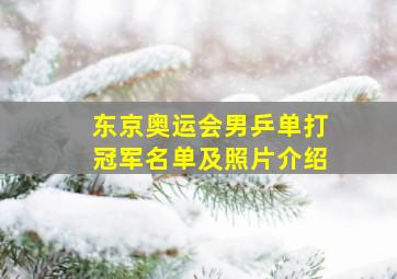 东京奥运会男乒单打冠军名单及照片介绍