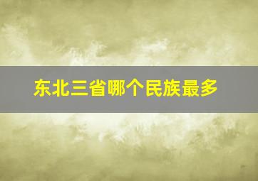 东北三省哪个民族最多