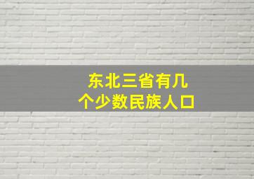 东北三省有几个少数民族人口