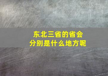 东北三省的省会分别是什么地方呢