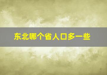 东北哪个省人口多一些