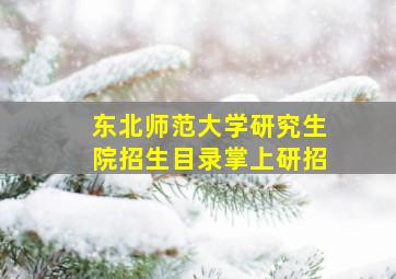 东北师范大学研究生院招生目录掌上研招