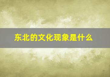 东北的文化现象是什么