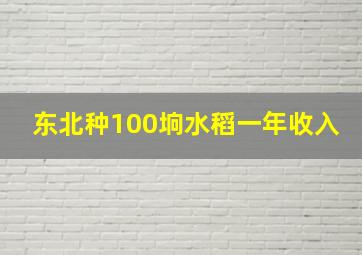 东北种100垧水稻一年收入