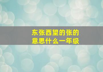 东张西望的张的意思什么一年级