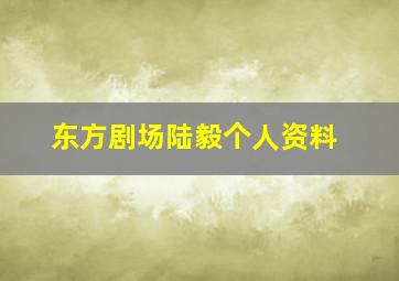 东方剧场陆毅个人资料