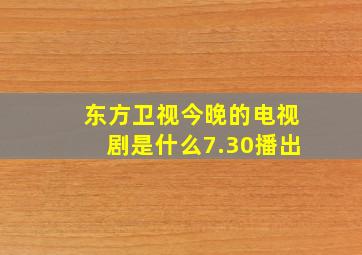 东方卫视今晚的电视剧是什么7.30播出