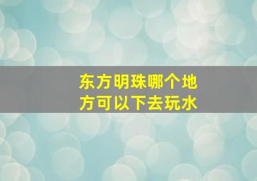 东方明珠哪个地方可以下去玩水