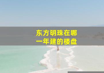 东方明珠在哪一年建的楼盘