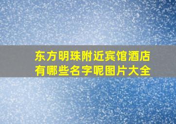 东方明珠附近宾馆酒店有哪些名字呢图片大全