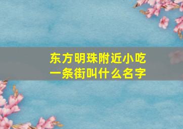 东方明珠附近小吃一条街叫什么名字