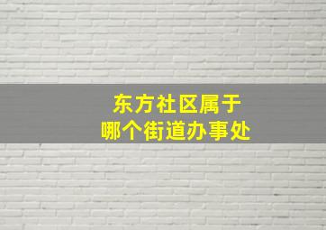 东方社区属于哪个街道办事处