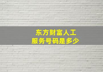 东方财富人工服务号码是多少