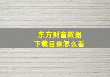 东方财富数据下载目录怎么看