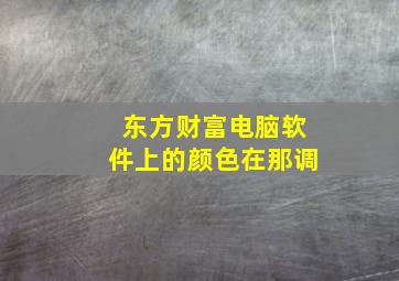 东方财富电脑软件上的颜色在那调