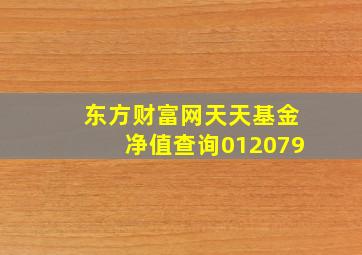 东方财富网天天基金净值查询012079