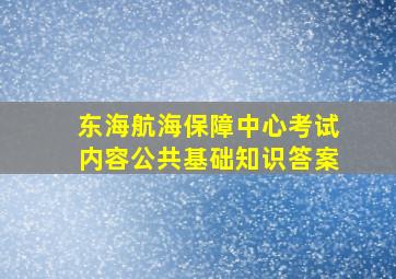 东海航海保障中心考试内容公共基础知识答案