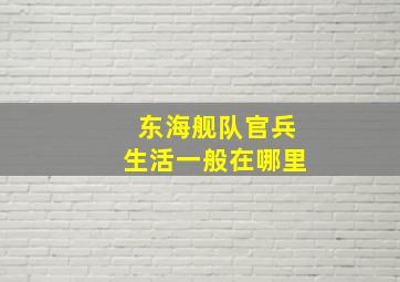 东海舰队官兵生活一般在哪里