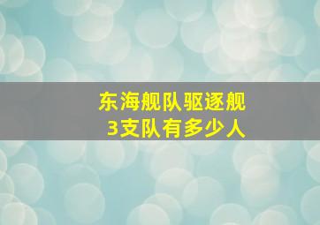 东海舰队驱逐舰3支队有多少人